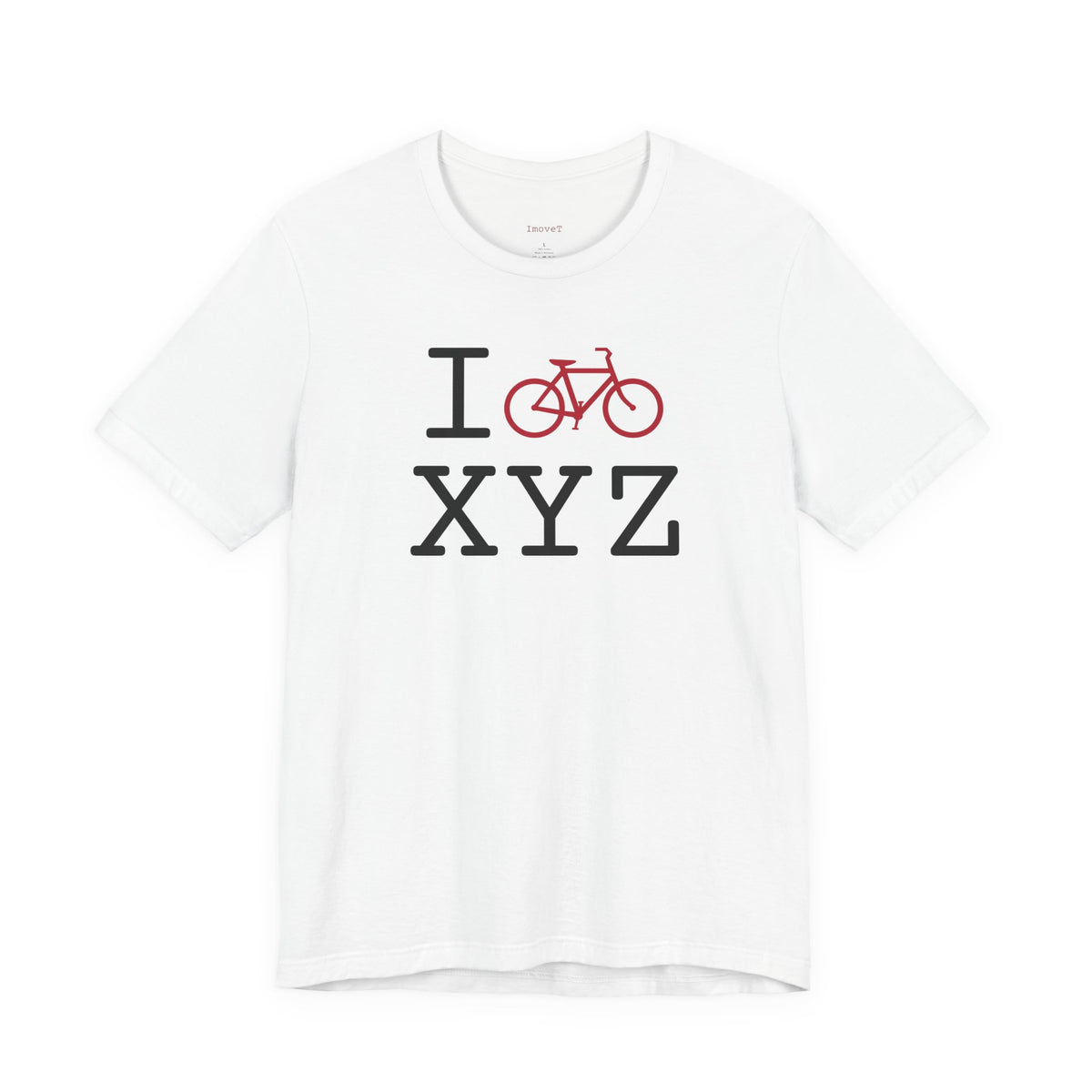 I Bike unisex T, crimson bike