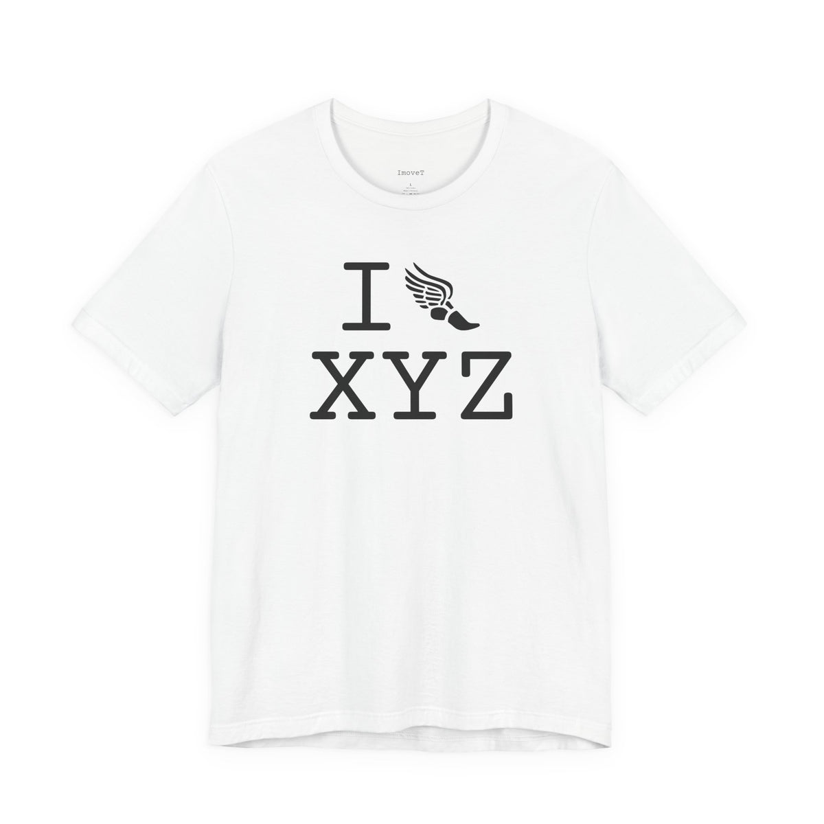 I Run unisex T, black logo