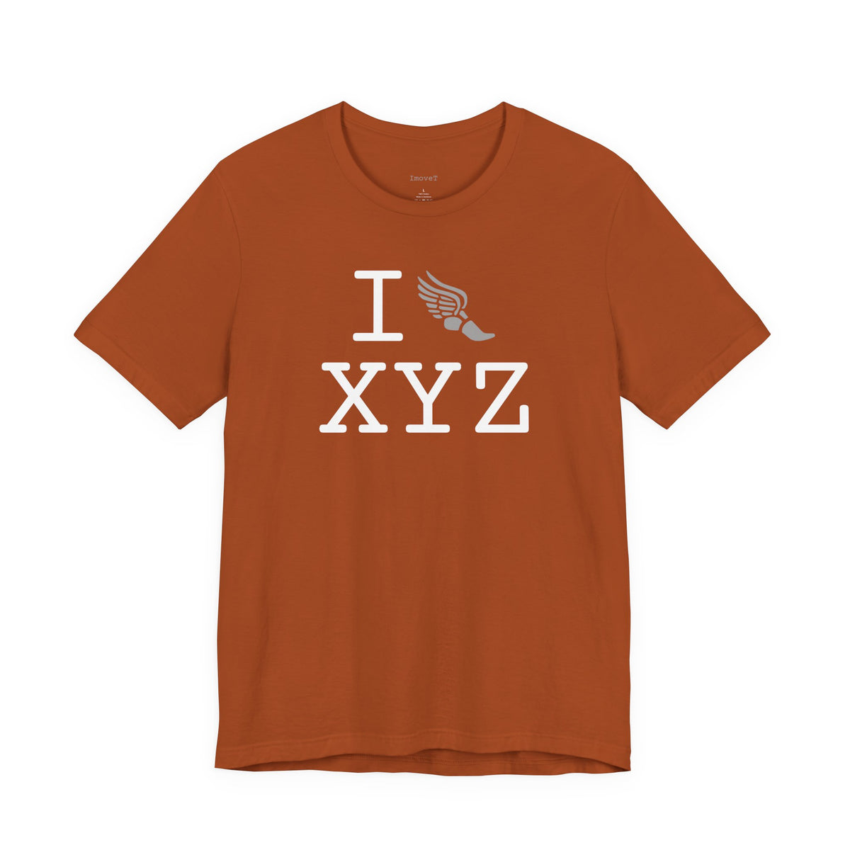I Run unisex T, grey logo
