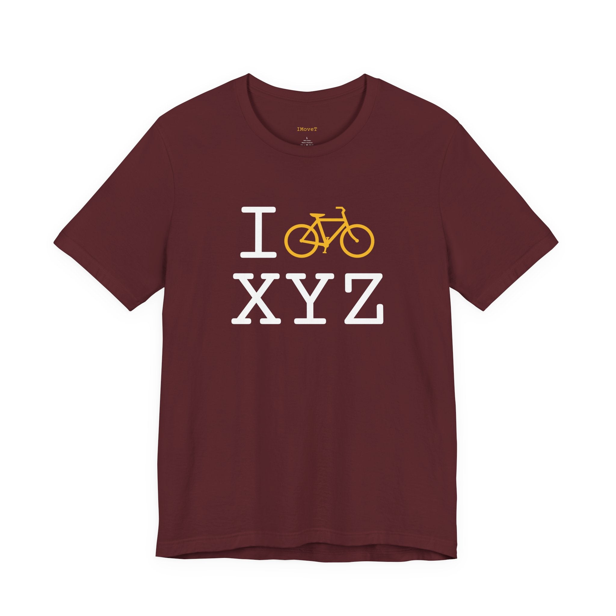 I Bike ___ unisex T, yellow bike