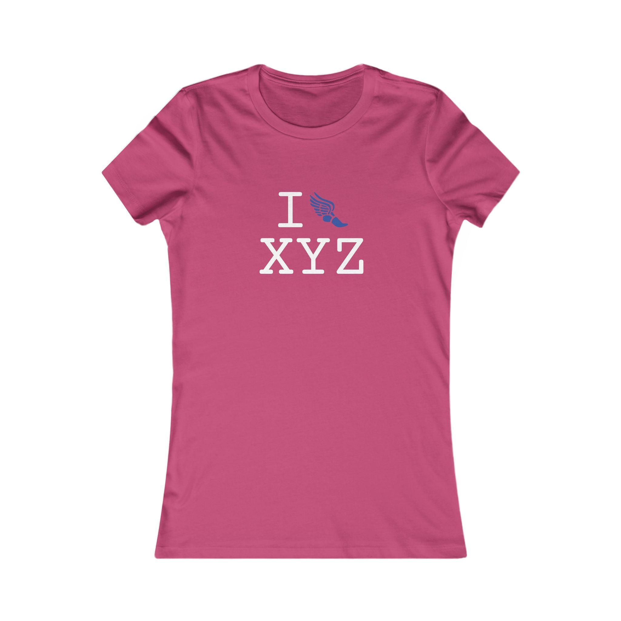 I Run ___ women's T, blue logo