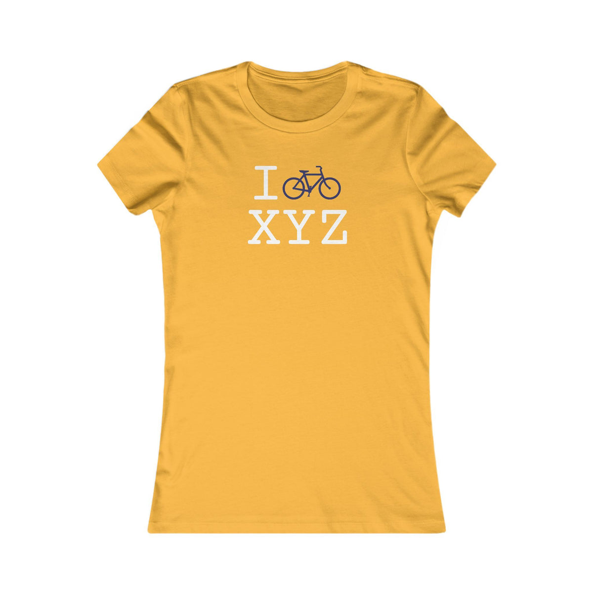 I Bike women's T, navy bike
