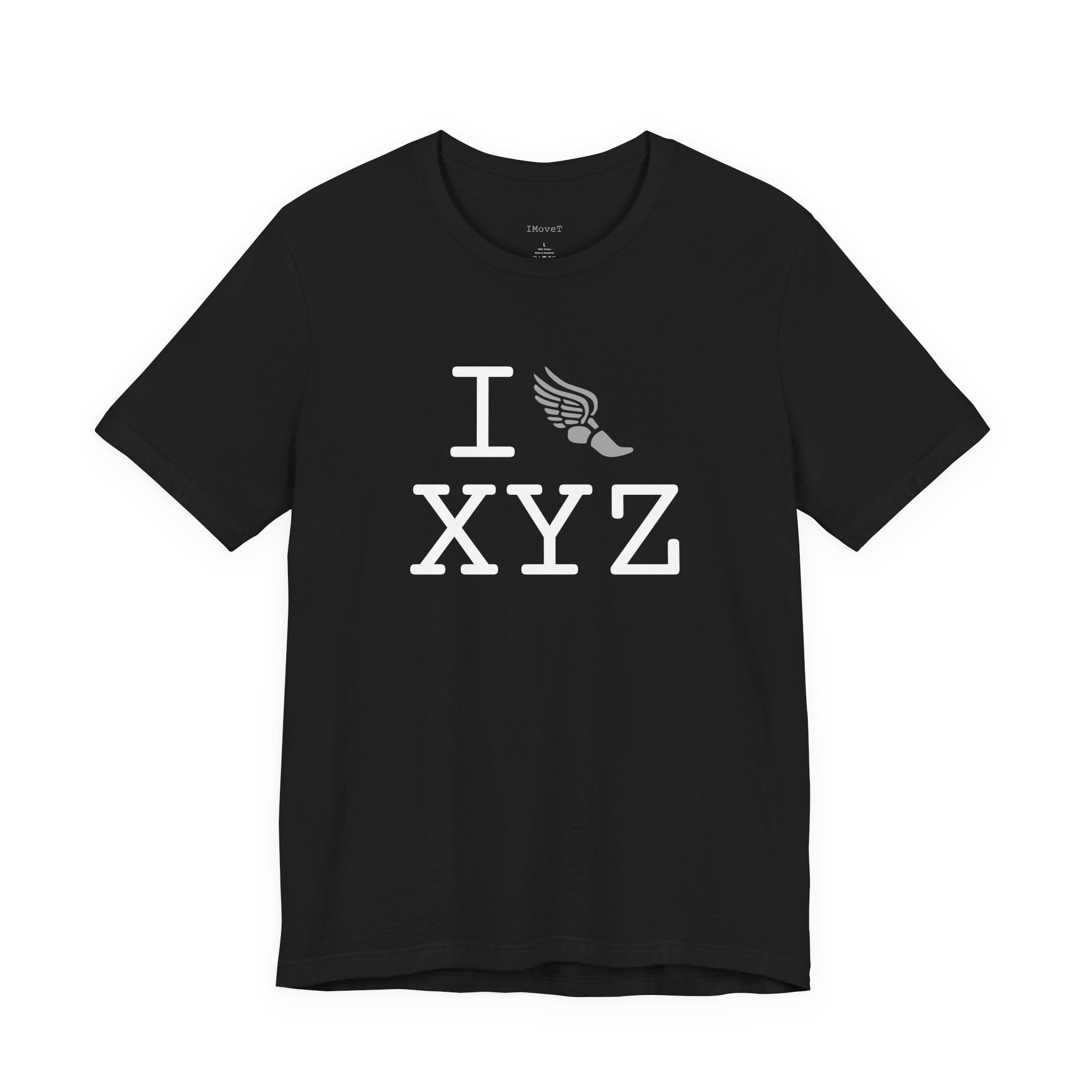I Run ___ unisex T, grey logo