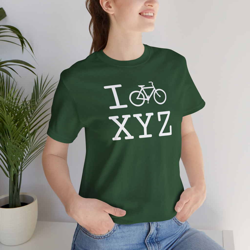 I Bike unisex T, white bike