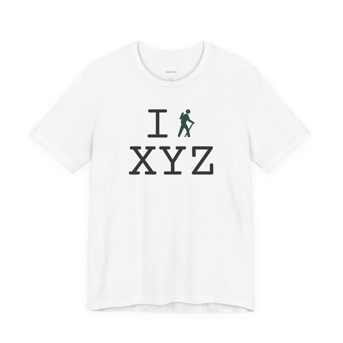 I Hike unisex T, dark green hiker