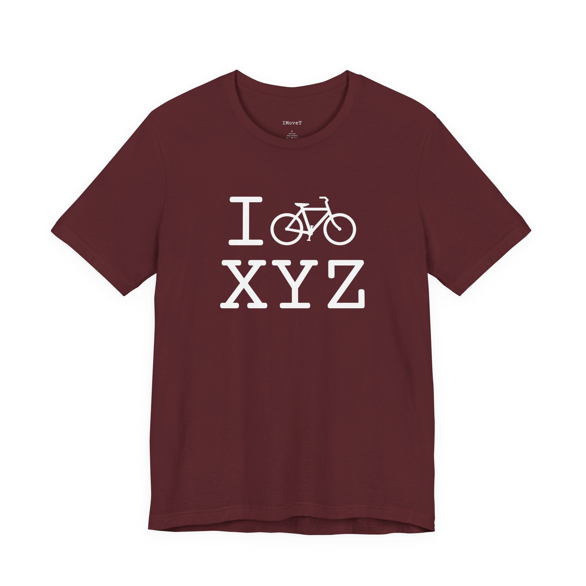 I Bike ___ unisex T, white bike