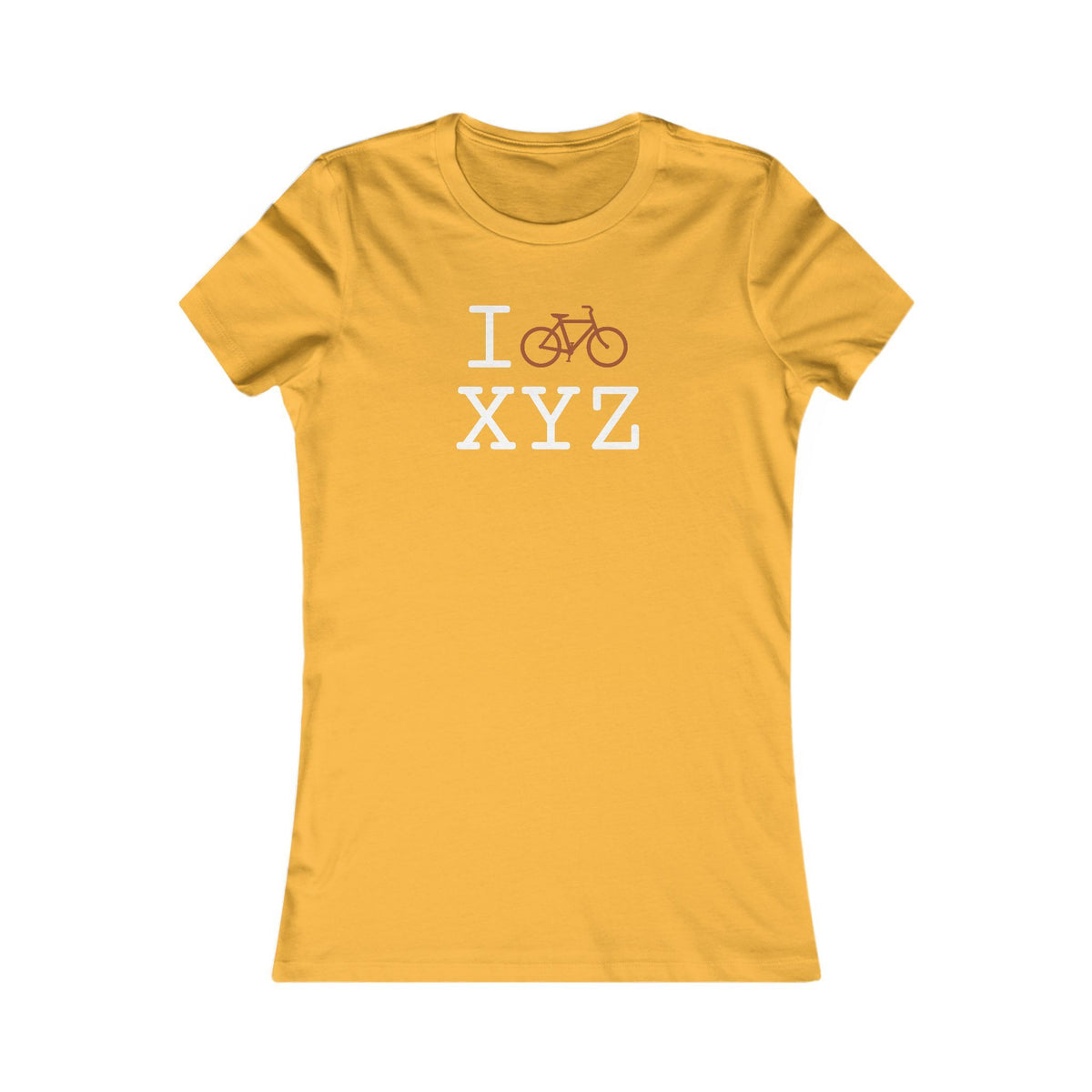 I Bike women's T, dark orange bike