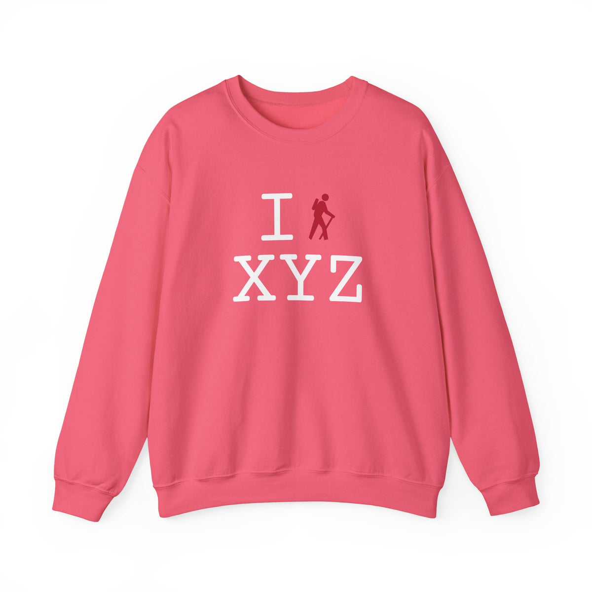 I Hike sweatshirt, red hiker