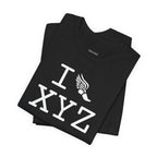 I Run unisex T, white logo