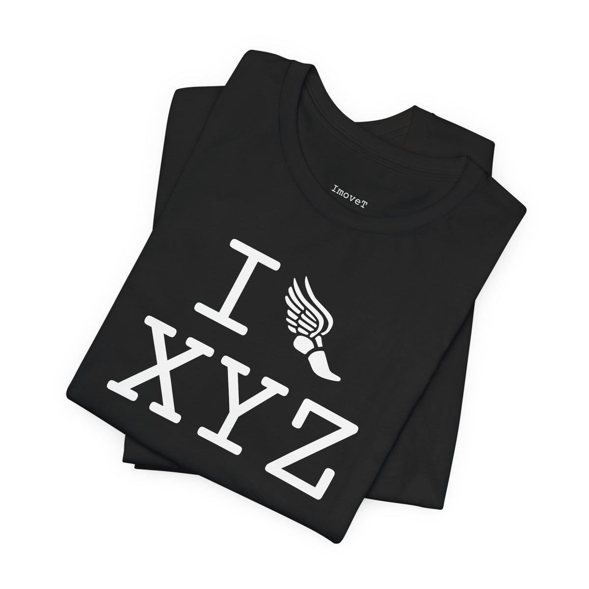 I Run unisex T, white logo