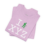 I Hike unisex T, green hiker