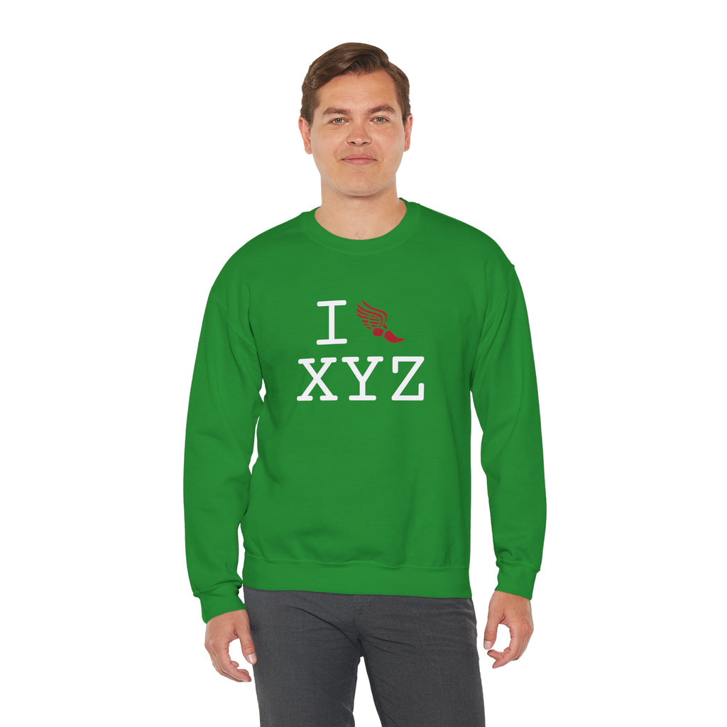 I Run sweatshirt, red logo