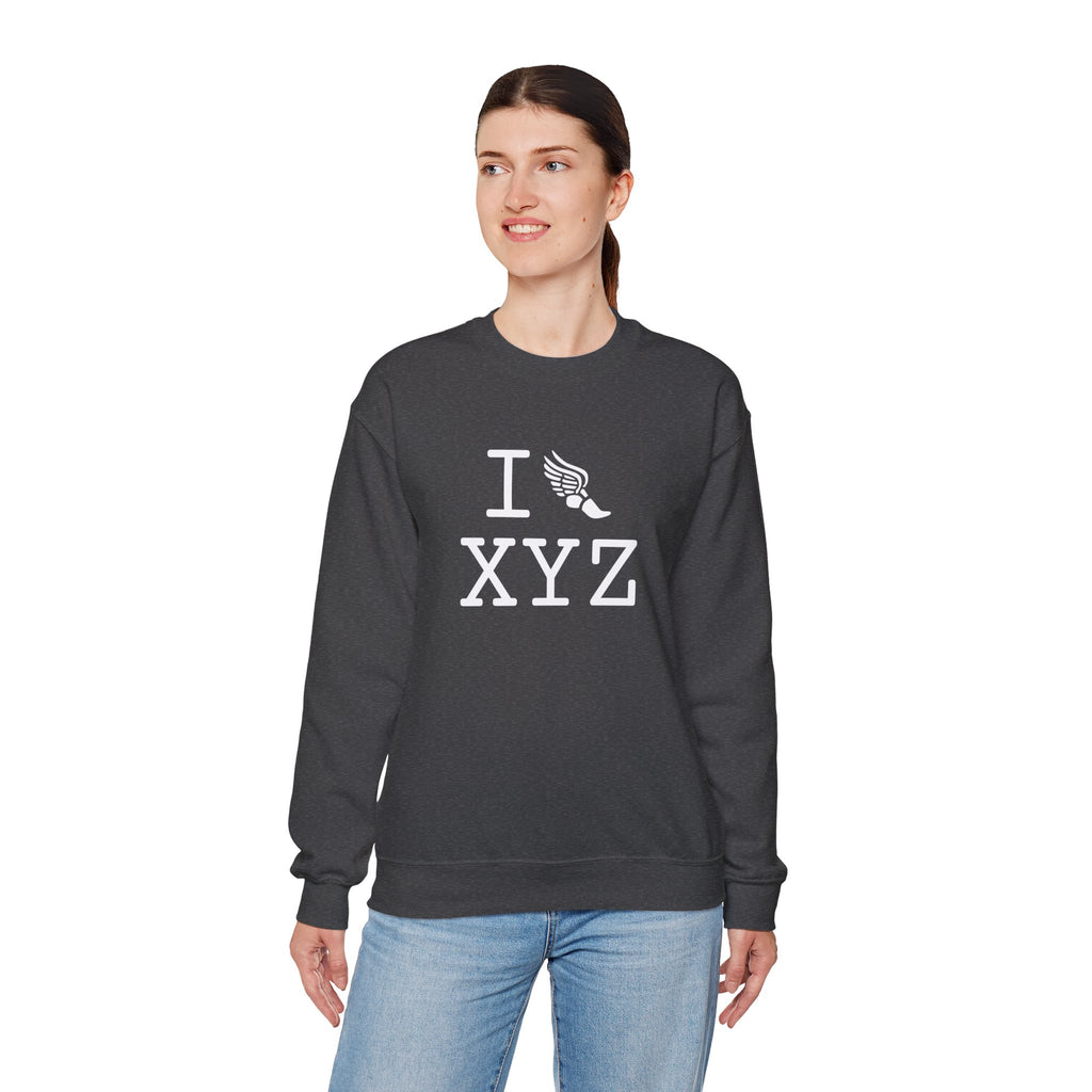 I Run sweatshirt, white logo