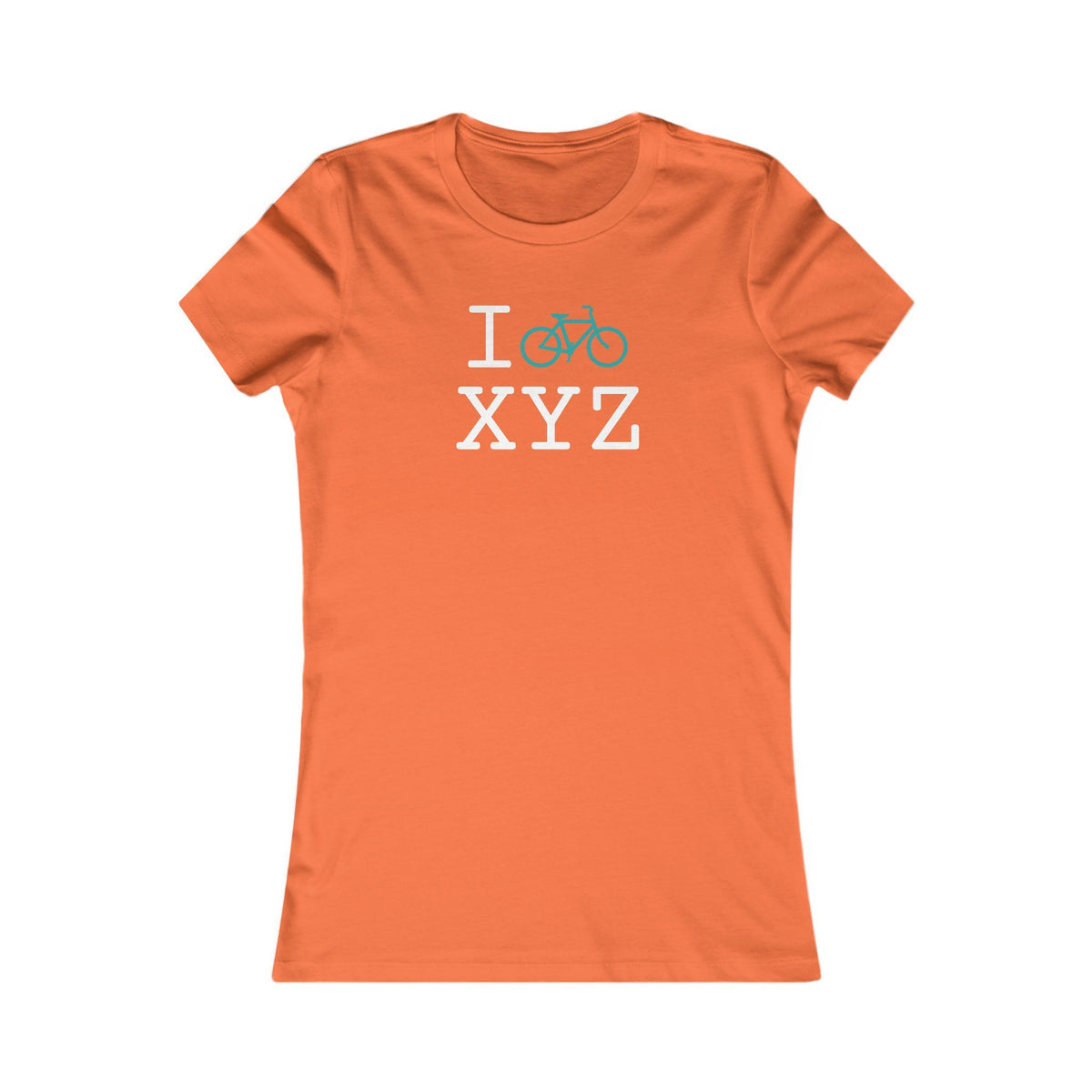 I Bike women's T, teal bike