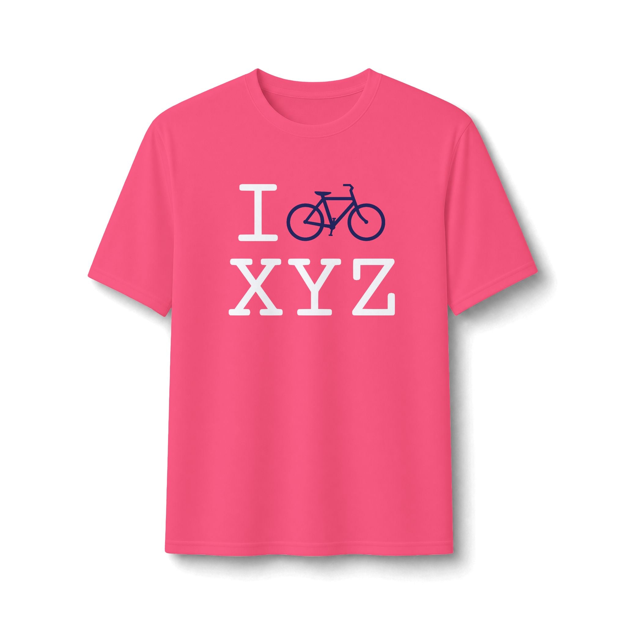 "I Bike ___" athletic T, navy bike