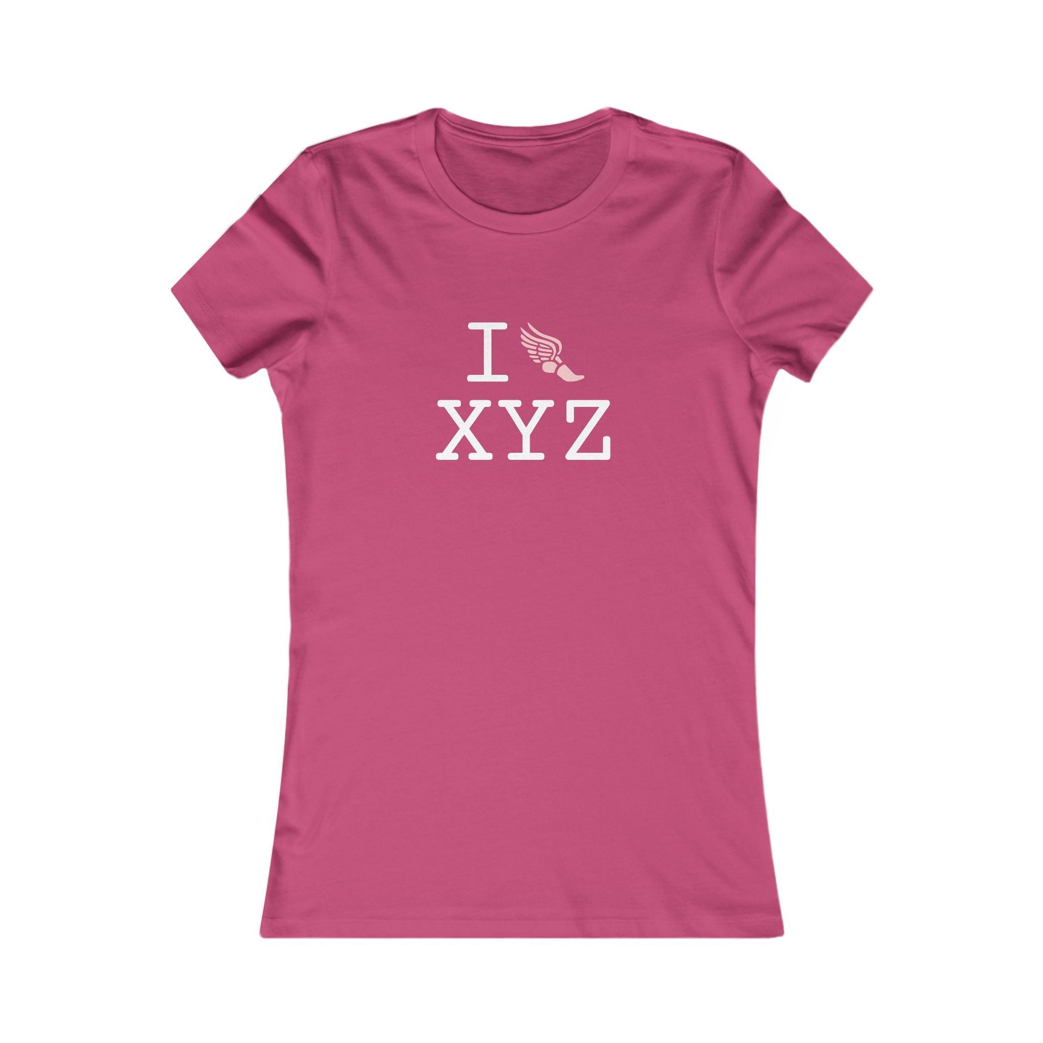 I Run ___ women's T, pink logo