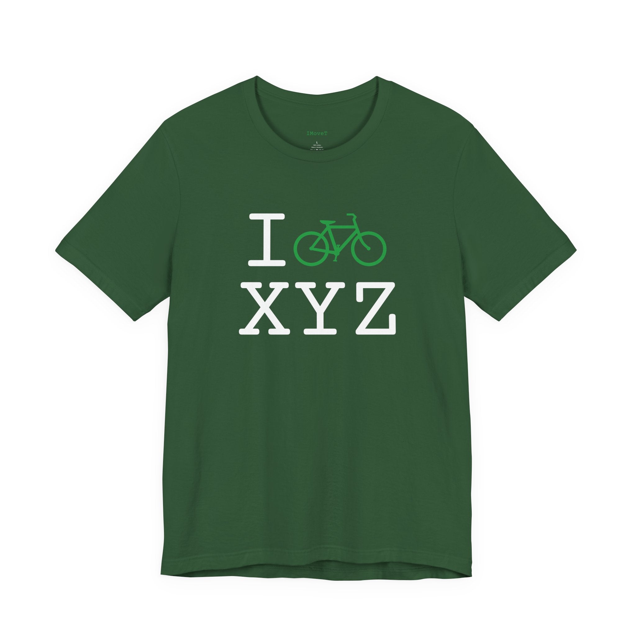 I Bike ___ unisex T, green bike