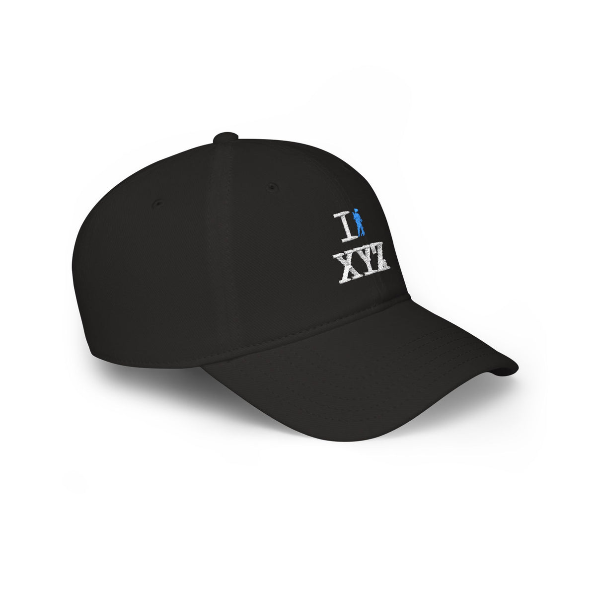 I Hike baseball cap, light blue hiker