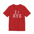 I Hike unisex T, grey hiker