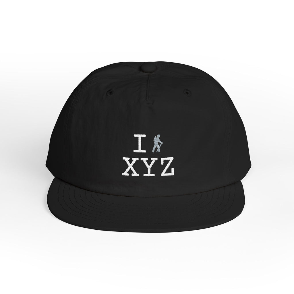 I Hike athletic hat, grey hiker