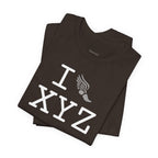 I Run unisex T, grey logo
