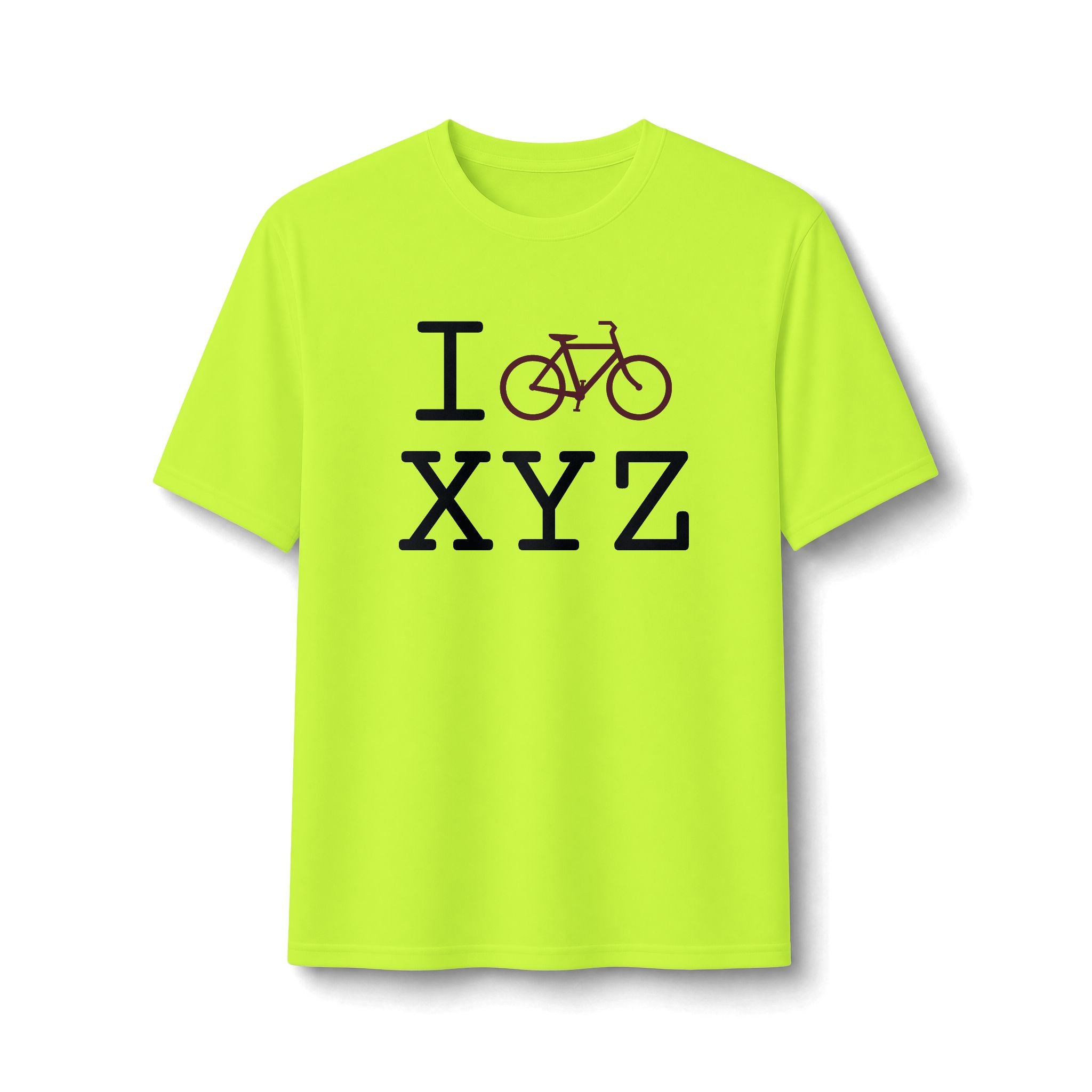 "I Bike ___" athletic T, maroon bike