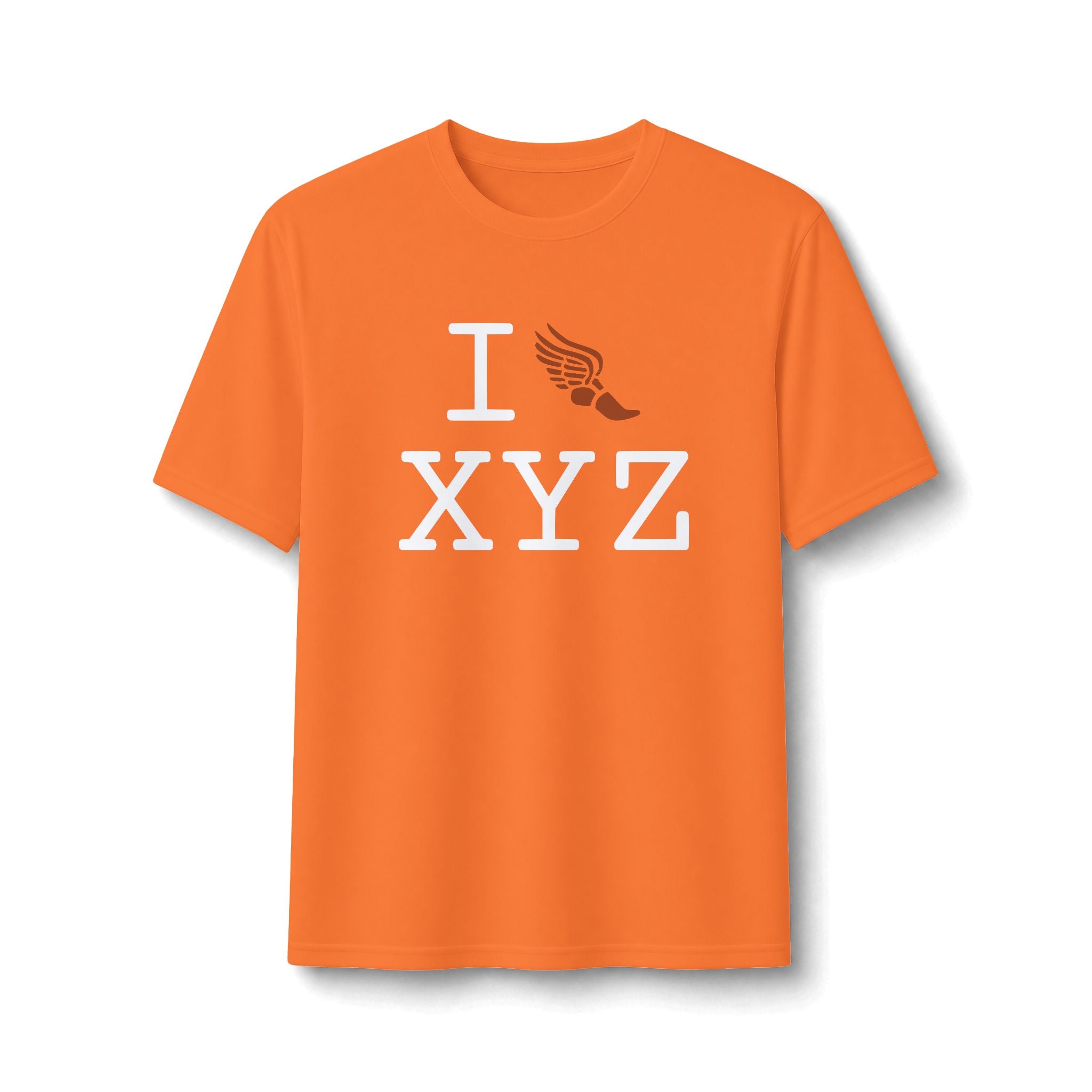I Run ___ athletic T, autumn logo