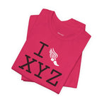 I Run unisex T, white logo