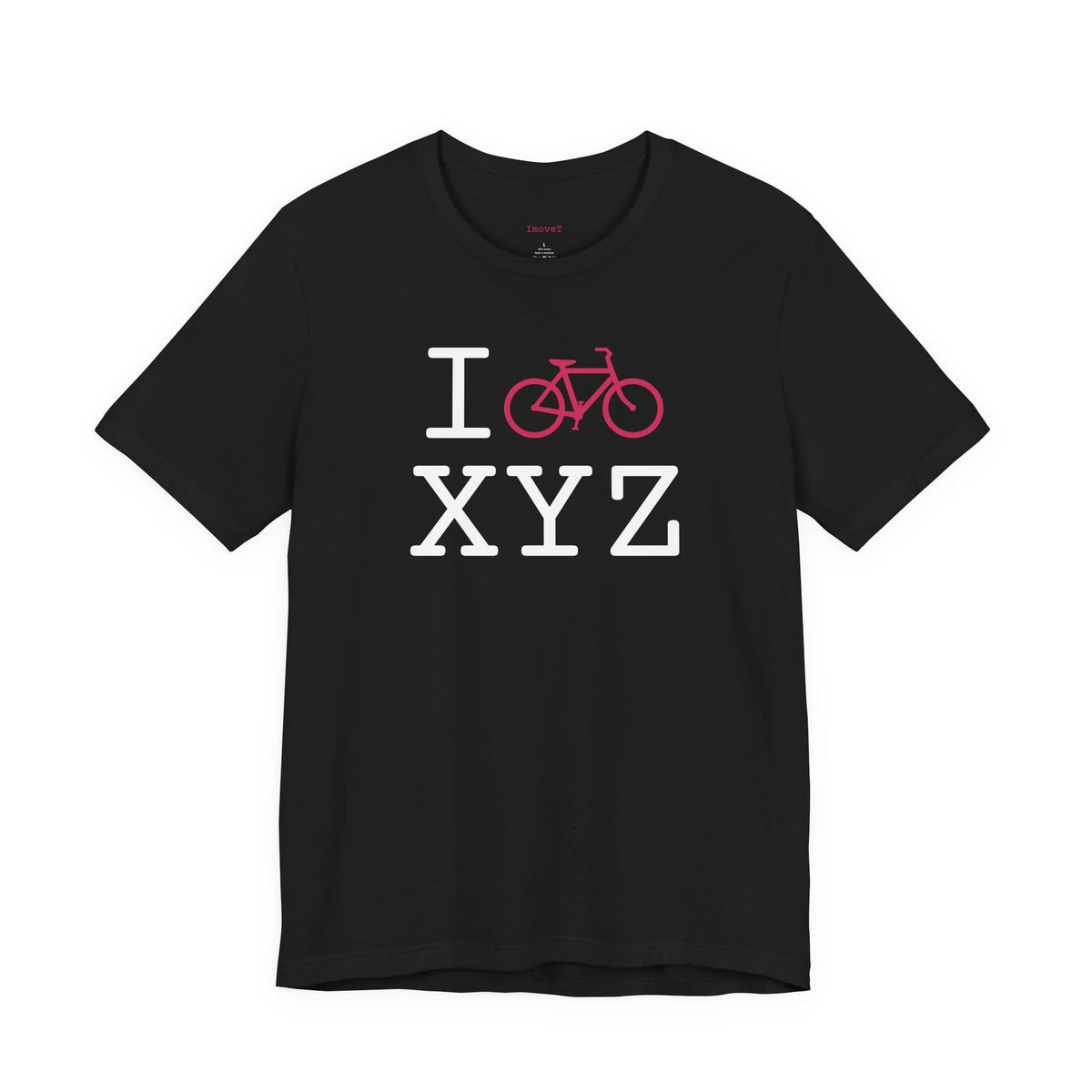 I Bike unisex T, hot pink bike
