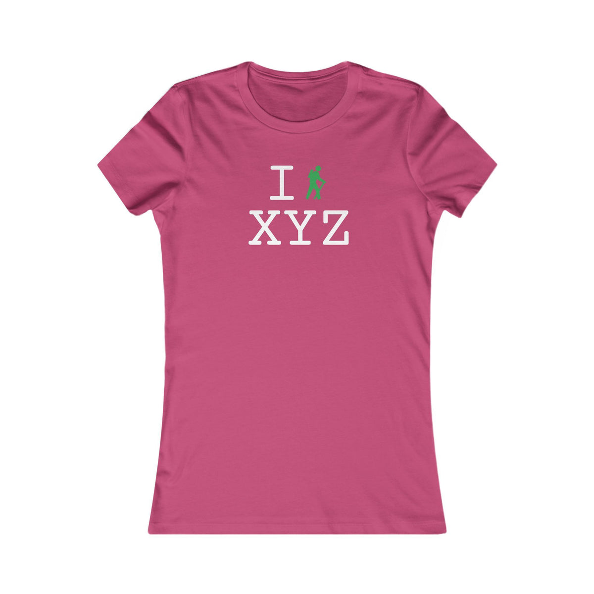 I Hike women's T, green hiker