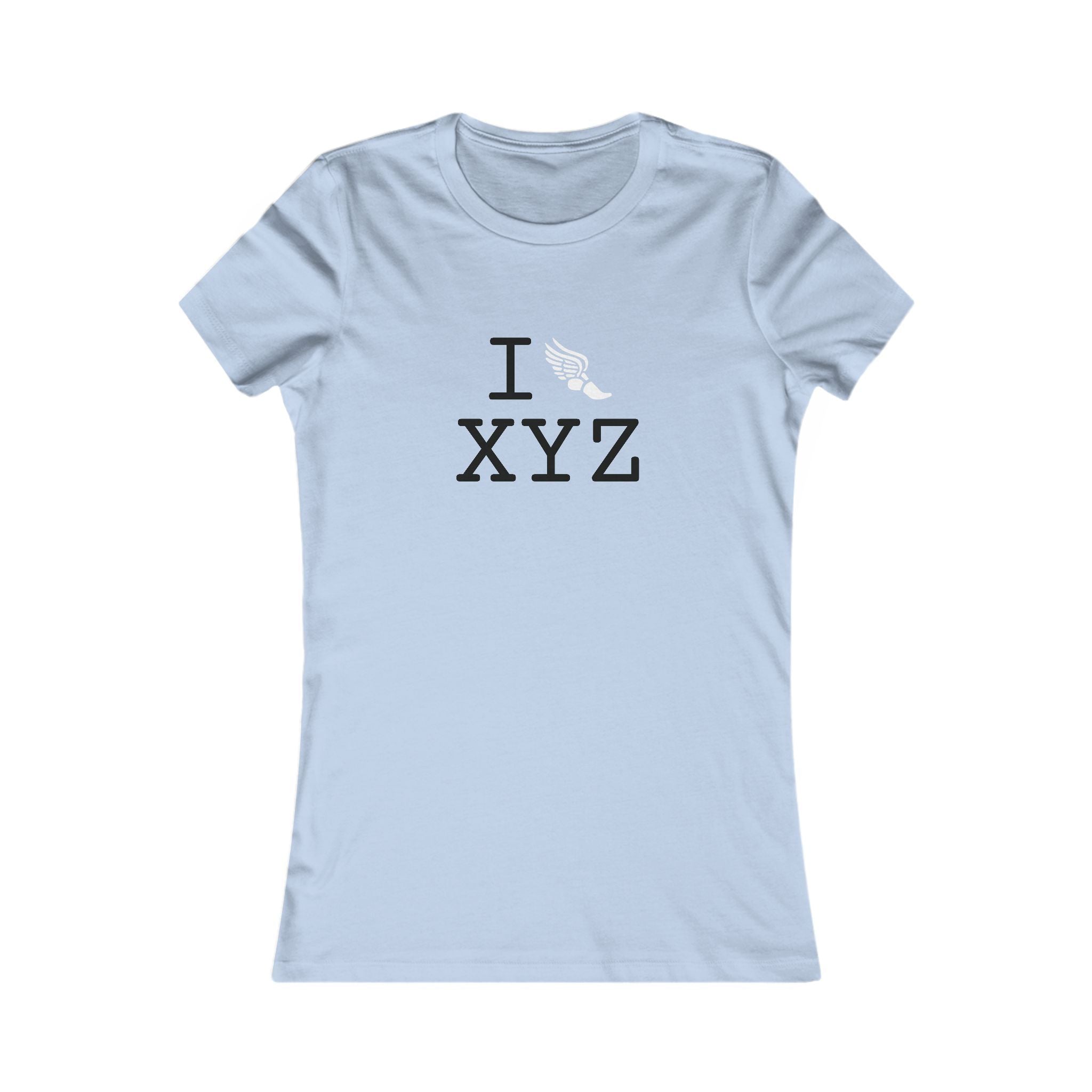 I Run ___ women's T, white logo