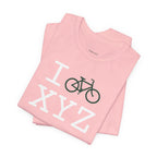 I Bike unisex T, dark green bike