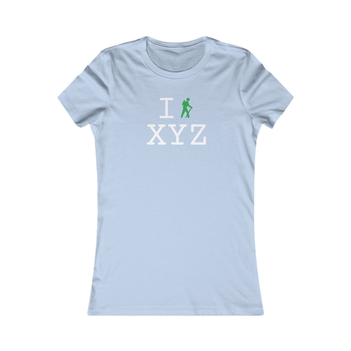 I Hike women's T, green hiker