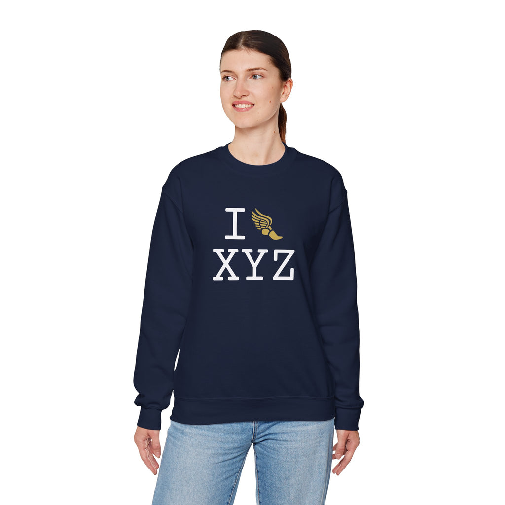 I Run sweatshirt, gold logo