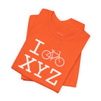 I Bike unisex T, pink bike