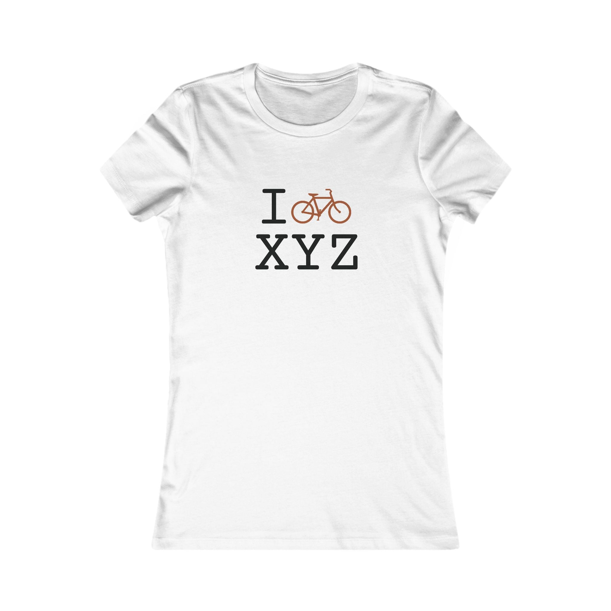 "I Bike ___" women's T, autumn bike