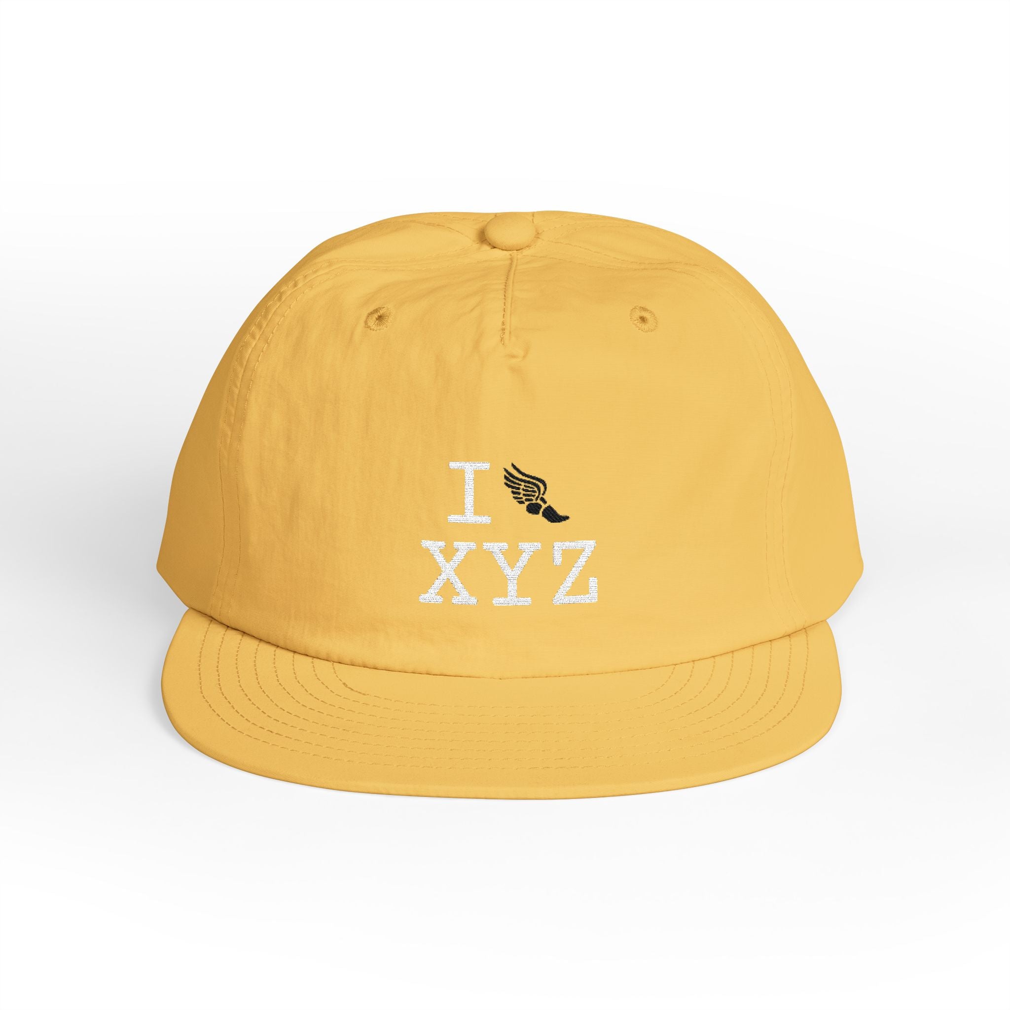 I Run athletic hat, black logo