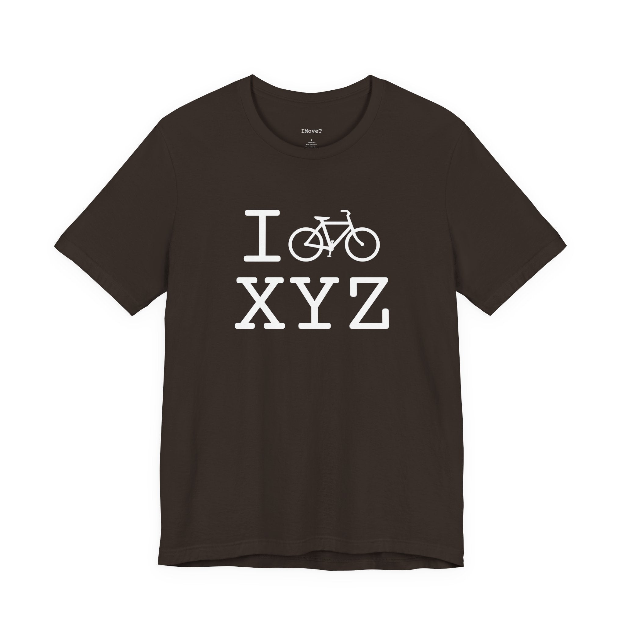 I Bike ___ unisex T, white bike