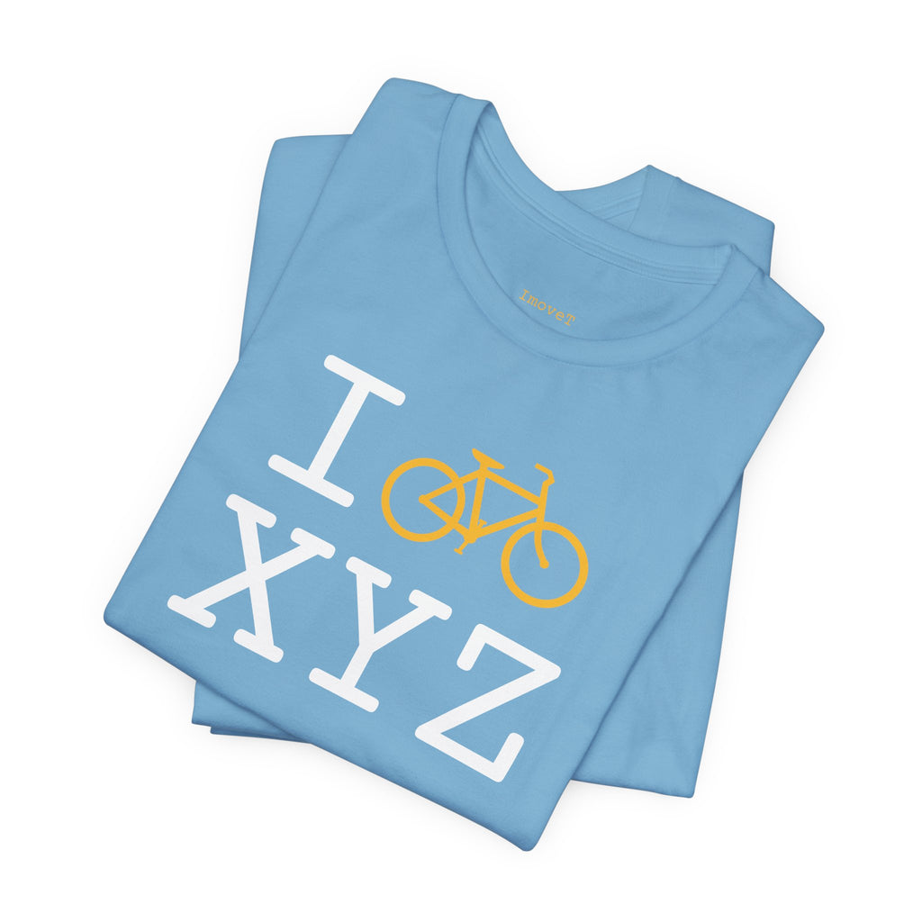 I Bike unisex T, yellow bike