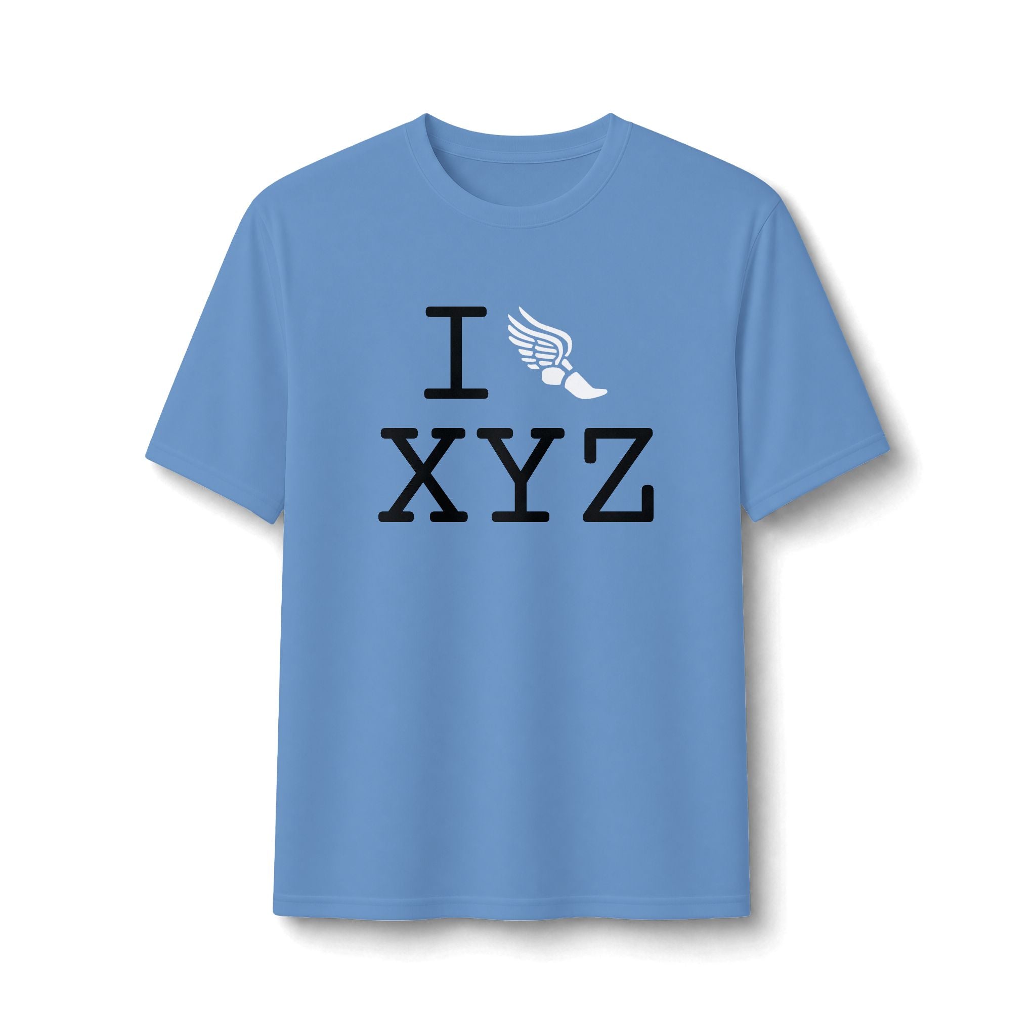 I Run ___ athletic T, white logo