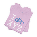 I Bike unisex T, light blue bike