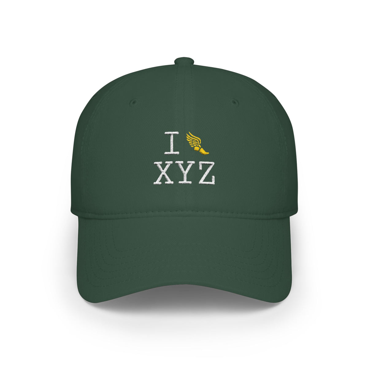 I Run baseball cap, yellow logo