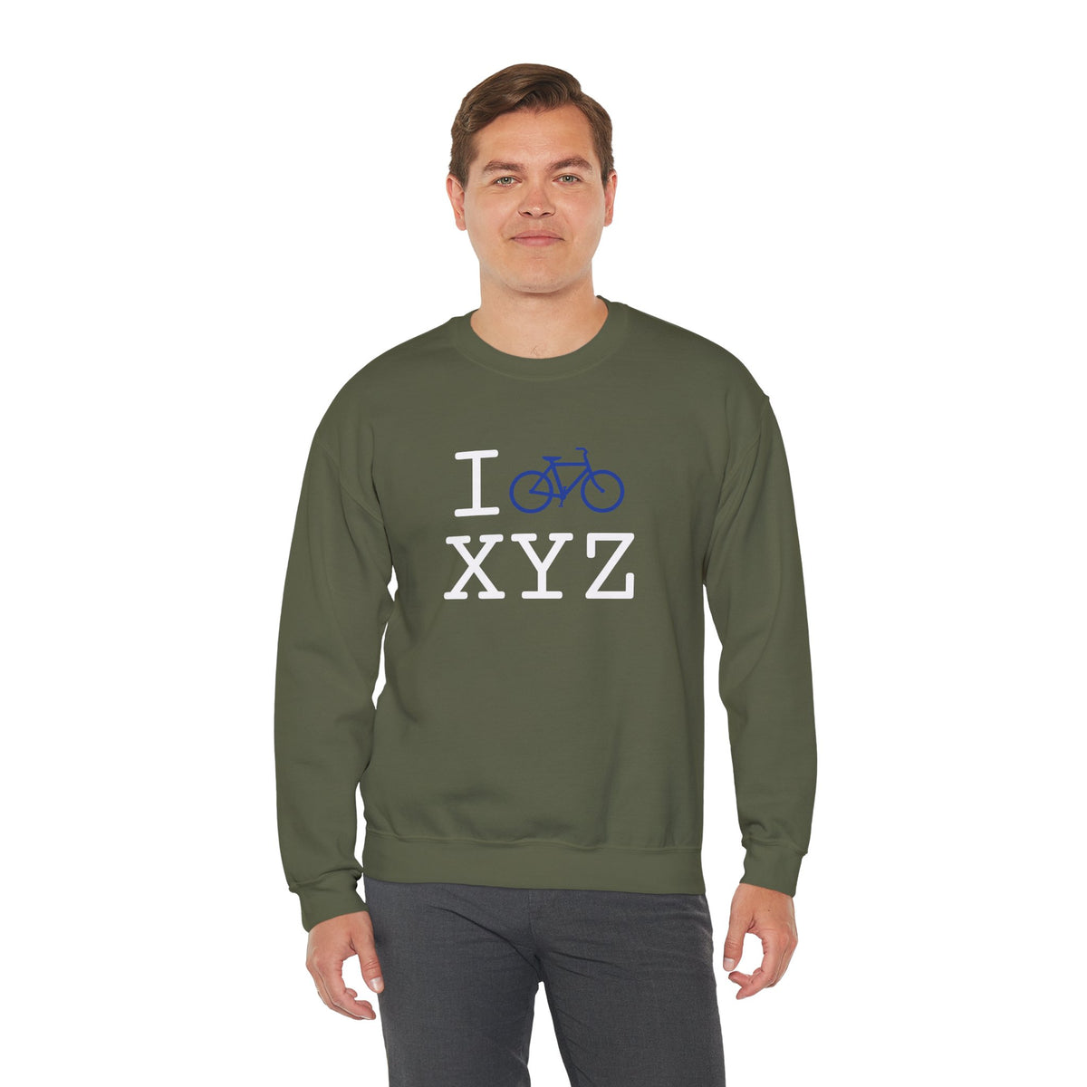 I Bike sweatshirt, blue bike