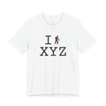 I Hike ___ unisex T, maroon hiker