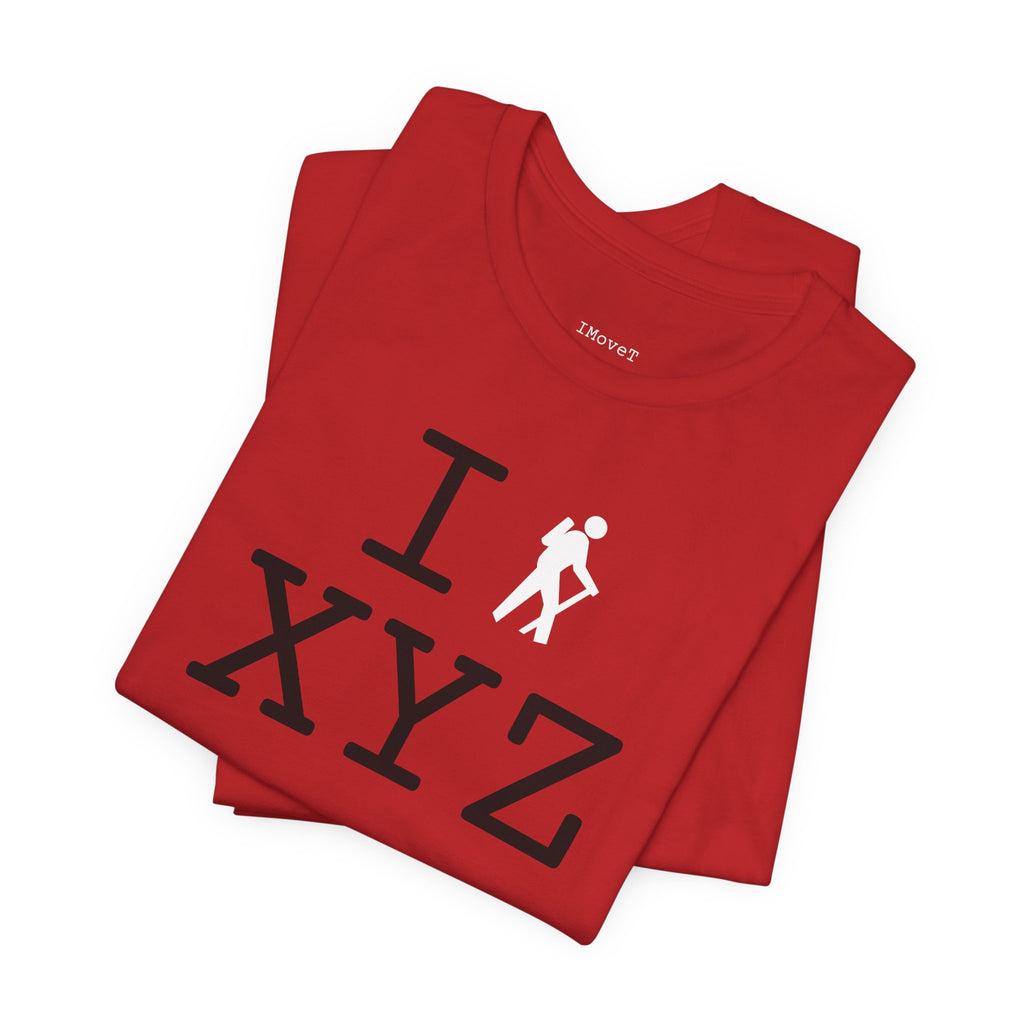 I Hike unisex T, white hiker