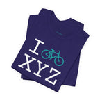 I Bike unisex T, teal bike