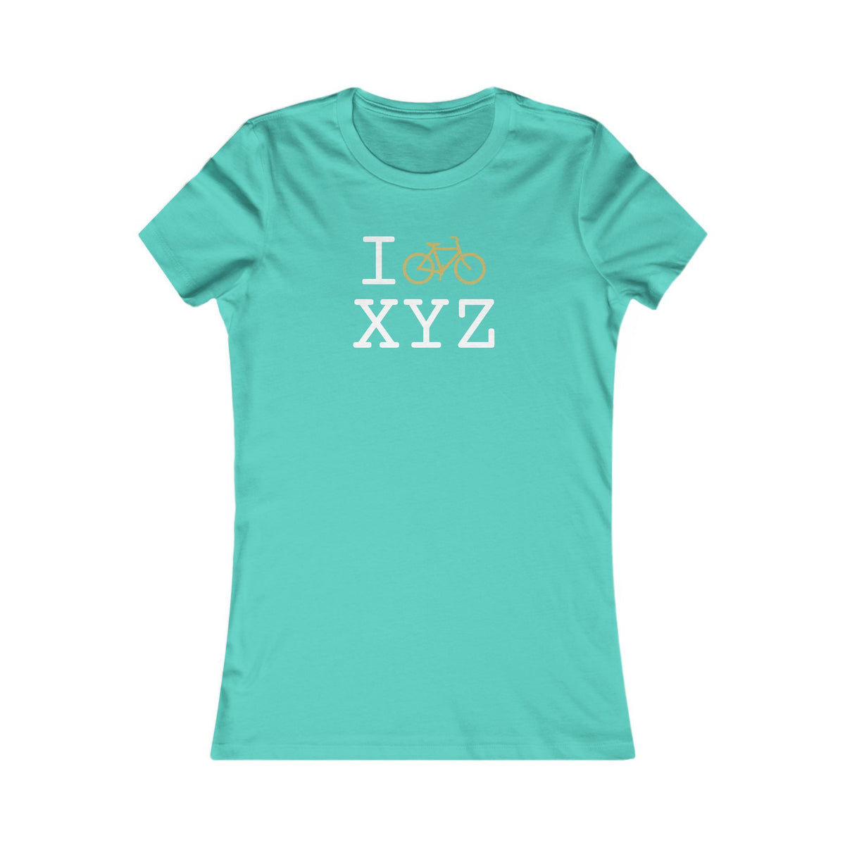 I Bike women's T, gold bike