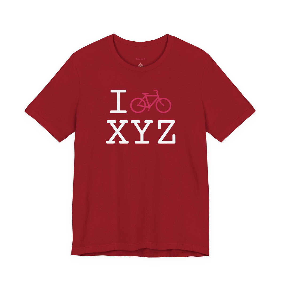 I Bike unisex T, hot pink bike