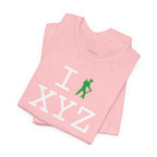 I Hike unisex T, green hiker