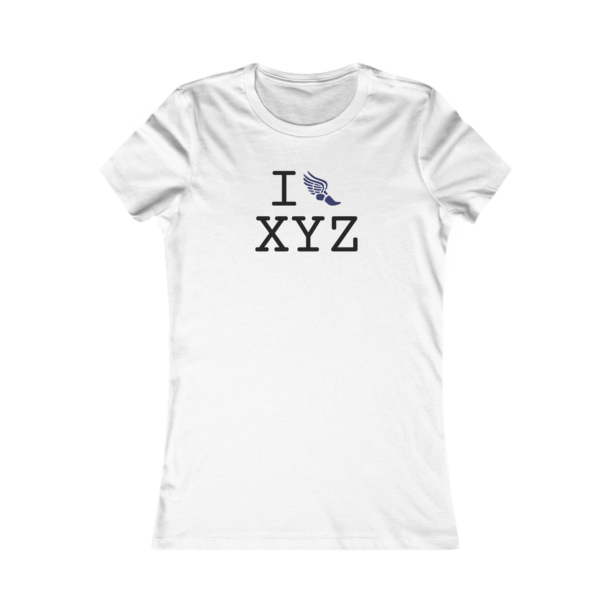 I Run women's T, blue logo